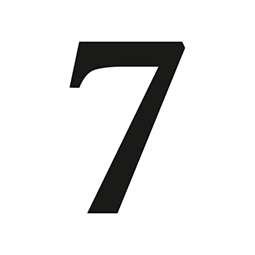 Zahlen-Aufkleber Nr. 7 in schwarz I Höhe 10 cm I selbstklebende Haus-Nummer, Ziffer zum Aufkleben für Außen, Briefkasten, Tür I wetterfest I kfz_471_7
