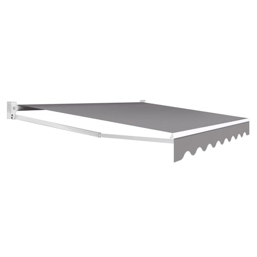 IDMarket - Markise manuell, 3,80 x 3 m, Anthrazitgrau