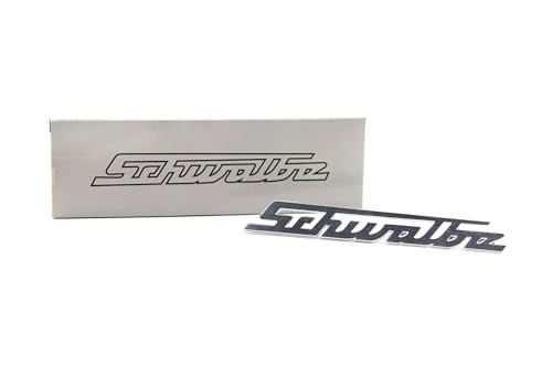 Schriftzug - """"Schwalbe"""" - Aluminium, silber, gerade - für Knieschutzblech / Vorderteil