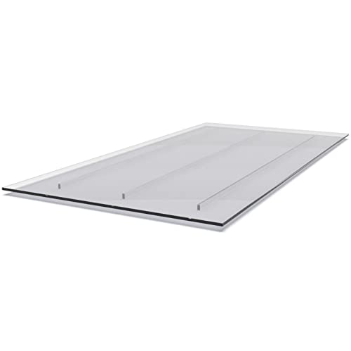 Hansen Werbetechnik Lichtschachtabdeckung Acryl/Kellerschachtabdeckung/Regenschutz für Lichtschacht flach mit Stegen aus Acrylglas zum Auflegen 1100 x 450 mm, Transparent