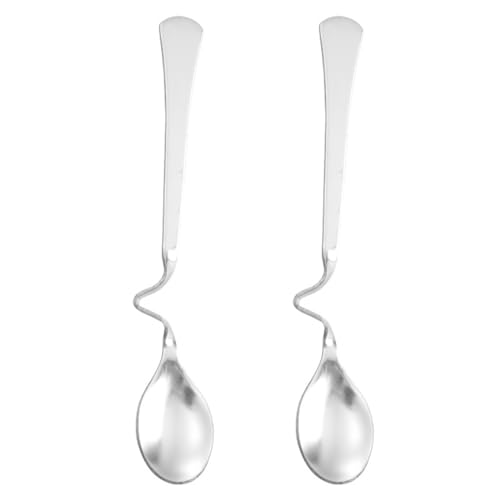 RDNKVB 2 Stück Honiglöffel, Edelstahl Langer Griff, Hängender Marmelade Löffel, Rührlöffel für Sirup, Joghurt, Melasse