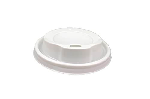 Commerline 100 Stück Kaffeebecher to go Ø90mm weiß Deckel Einweg | Pappbecher Coffee to Go Becher | Kaffee to+go Papierbecher Hartpapier Einwegbecher | Becher für Kaffee/Tee