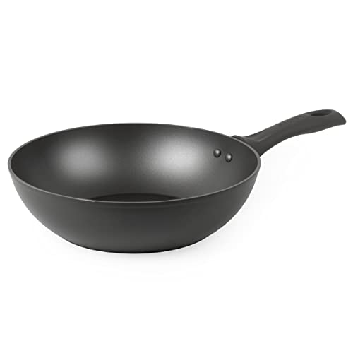 SALTER BW11046EU7 Cosmos 28cm Wokpfanne - Pfannenpfanne mit Antihaftbeschichtung, BPA/PFOA-frei wok, spülmaschinenfest, Induktionfest pfanne, leichte Reinigung, Soft Touch Griffe, korrosionsbeständig