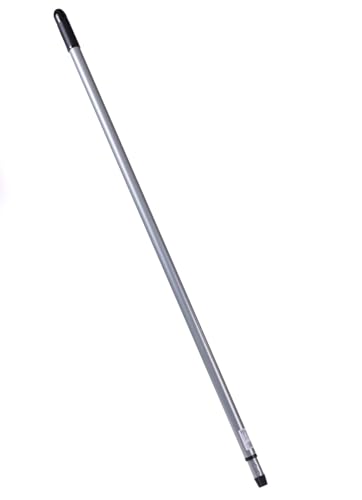 BawiTec Qualitäts Teleskopstiele stufenlos verstellbar ausziehbar mit Gewinde und Aufhängekappe Stiel Metallstiel für Besen,Schrubber,Wischer Teleskopstange Telesstiel (1 Stiel, grau, Profi, 200cm)