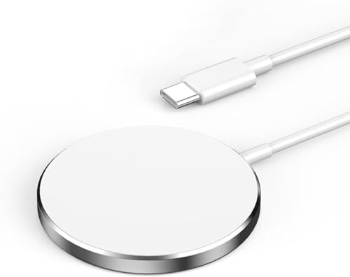 AppIe-MFM Zertifizierung - 15W Ladestation Kompatibel mit MagSafe Ladegerät, Schnelles Magnetic Wireless Charger Pad für iPhone 15/14/13/12 Serien und AirPods Ultra Slim Induktive Kabelloses Laden