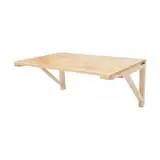 YOICUATGNA Klapptisch Wand, Kleiner Wandtisch 80x50 cm, Wandklapptisch Aus Massivholz, Platzsparender Schwimmender Drop-Leaf Schreibtisch für Arbeitszimmer Laptoptisch Esstisch