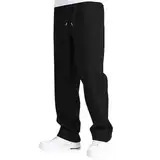 Generisch Jogginghose Herren Breite Baggy Sweatpants Baumwolle Elastische Taille Jogging Hose Weites Bein Sporthose Lang Sweat Pants Men Winter Warme Männer Sweathose Mit Taschen A1- Schwarz S