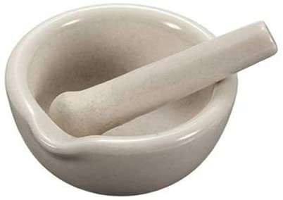 Pädagogisches Porzellan-Mörser und Stößel Rührschüssel-Set für Laborbedarf, 60 mm Durchmesser, weiß, dekorativ, nützlich und schön