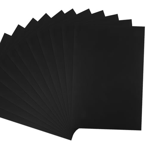 Tonpapier Schwarzes Papier, 18 Blatt Bastelkarton A4, 250gsm Druckerpapier Tonkarton, Tonpapier Craft Paper, Zeichenpapier Bastelkarton für Fotoalben Malen Scrapbook Einladungen