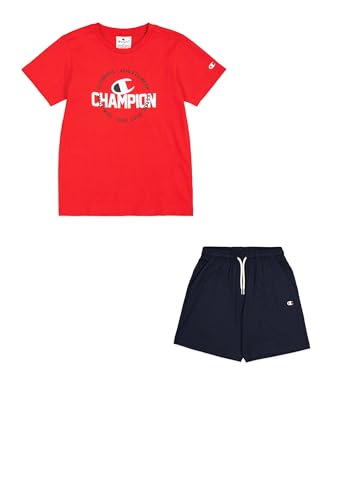 Champion Jungen Legacy Boy-Graphic Crewneck with Logo Set, Rot (RS011), 15-16 Jahre