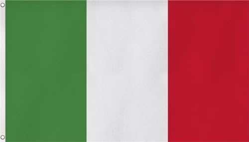 MC-Trend Italien Italy Fahne Flagge 90x150cm mit 2 Metallösen - Ideal für den Fahnenmast, Stadion aus 100% Polyester wetterfest (Italien 90x150 cm)