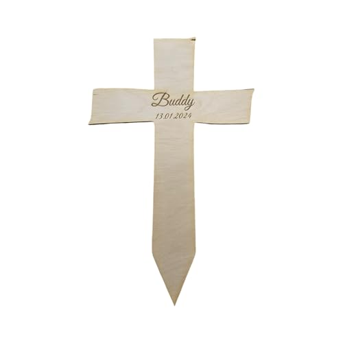 Holzkreuz für Kleintiere Hund Katze Hamster Personalisiert Grabkreuz Tierbestattung