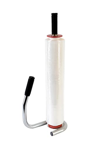 Kortpack Stretchfolie Transparent 50 cm x 20 µm x 300 m + Abrollgerät | Hochwertige Verpackungsfolie für Umzug, Lagerung, Paletten, Profi- und Heimgebrauch | Reißfest und Einfach Abzurollen