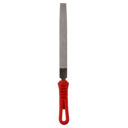 SSHHUI Flache Feile, wiederverwendbar, diamantbeschichtet, roter Griff, Kunststoffgriff, Diamantnadelfeilen, Marmor, 15,2 cm