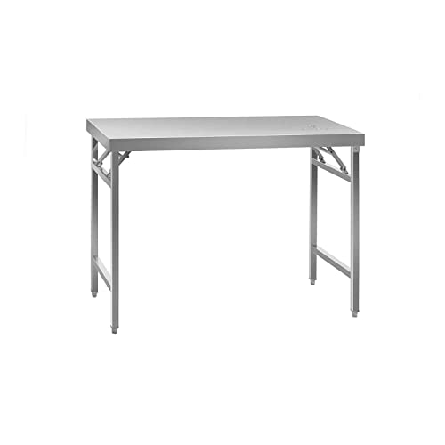 Royal Catering RCAT-120K Klappbarer Arbeitstisch Edelstahltisch (Tragkraft 120 kg, Arbeitsfläche 120 x 60 cm, Höhe 90,50 cm, Höhenverstellbar 10 mm) Edelstahl