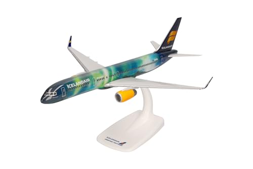 herpa Snap-Fit Modellflugzeug Icelandair Boeing 757-200 - TF-FIU, Miniatur im Maßstab 1:200, Sammlerstück, Modell mit Standfuß, Kunststoff