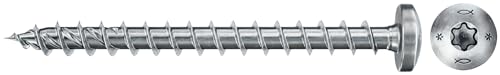 fischer PowerFast II PTF 4,5 x 40, Spanplattenschraube (200 Stk.) mit Vollgewinde, Pan Head mit Innenstern, Schraube für Holzverarbeitung, reduziert Einschraubwiderstand & Einschraubzeit