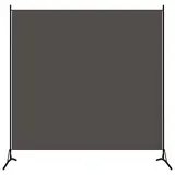 vidaXL Raumteiler Freistehend Trennwand Paravent Umkleide Sichtschutz Spanische Wand Raumtrenner 1-TLG. Anthrazit 175x180cm Eisen Stoff