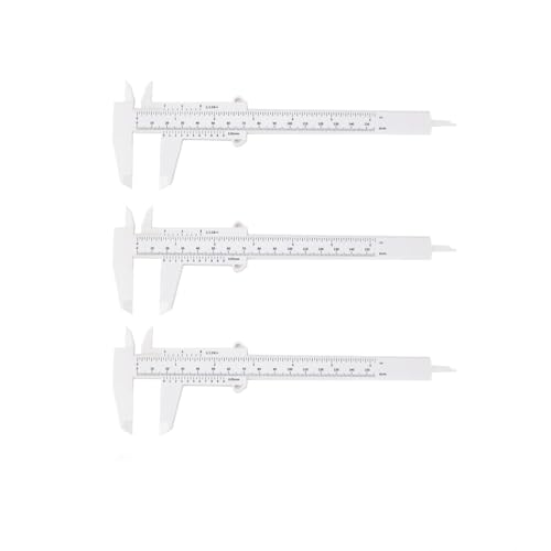 Digitaler Messschieber,Klassischer Messschieber 3 PCS 150mm 6 Zoll Kunststoff Schieblehre Augenbraue Messlineal Digitaler Messschieber Analog Schieblehre für Augenbraue Schmuck Mess Student Büro
