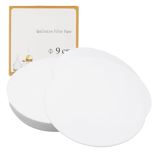 100 Stück Qualitatives Lab Filterpapier,Labor Filterpapier Rund Laborfilter,Qualitatives Lab Filterpapier mit mittlerer Fließgeschwindigkeit,für Laborbedarf Chemische Anwendungen(9cm)