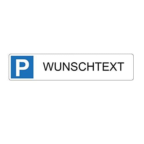 AllesKlaro® - Wunschtext - Nummernschild - Parkplatz - Querformat - stabile 4 mm Alu Verbundplatte (520 x 110 mm)