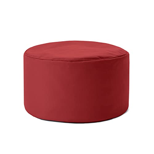 Lumaland Sitzsack Pouf (50 L) | Kompakter Sitzsack mit 3-in-1-Funktion: bequemer Hocker, praktisches Tischchen & stylischer Fußschemel für in- & Outdoor I Mit Flexibler EPS-Füllung | Ø 25 x 45 cm