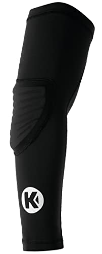 Kempa Arm-Sleeve gepolstert, Arm-Bandage mit Ellenbogen-Schoner für Handball, Volleyball & Co, Armling, unisex für Damen, Herren, Jugendliche, Kinder, schwarz/Weiß