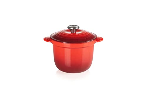 Le Creuset Cocotte Every aus Gusseisen mit Poteriedeckel, 18 cm, 2 Liter, Kirschrot, 41110180600460