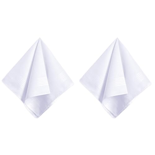 2 Stück Einstecktuch Weiss,Stofftaschentücher Herren Weiß Einstecktücher Handkerchief Herrentaschentücher Einfarbig,Frauen Baumwolle Stoff Taschentücher Anzug,Pocket Seidentuch,für Men's(40x40cm)