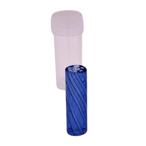 1 x Glas-Filterspitze aus gedrehtem Glas, 9 mm x 30 mm, 7 Löcher, leicht zu reinigen, wiederverwendbar, blaue Filterspitzen, 1 Stück