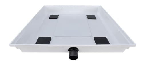 W71-3 Bodenwanne für Waschmaschinen und Trockner inklusive 4 anti Vibrations-Pads und DN-50 Anschlußstutzen