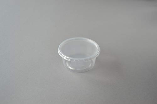 250 Stück Verpackungsbecher mit Deckel, 250 ml rund transparent Feinkostbecher Salatbox