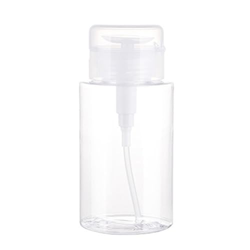 Schieben Sie die Leere Pumpenflasche Nachfüllbar Press Pumpenspender Flasche mit Staubdestem Deckel für Nagellack -Make -up -Entfernerreise (200ML)