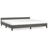 SXJEQOC Doppelbett Double Bed Daybed Bedframe - Bettgestell ohne Matratze Dunkelgrau 200x200 cm Samt für Wohnzimmer Gastzimmer Schlafzimmer Jugendzimmer