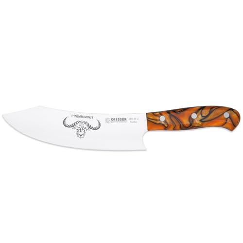 Giesser seit 1776 - Made in Germany - Kochmesser 20 cm Spicy Orange, PremiumCut Chefs No 1, Küchenmesser, Acryl, exotisch, rostfrei, deutsches Grillmesser scharf