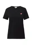 Jersey-T-Shirt mit Stickerei schwarz 46
