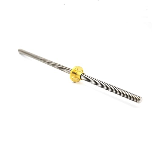 Gewindespiel T10 Gewindespindelstange, 10 mm Durchmesser, Gewindestange mit Mutter, 2 mm Steigung, 2 mm, 8 mm, 10 mm, 20 mm Blei, Trapezgewinde aus Edelstahl 304 Schraube trapezförmig (Color : 2mm pi