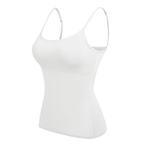 5er-Pack Trainings-BHs für Teenager und Mädchen, Baumwolle, Unterhemd, verstellbare Spaghettiträger, Camisole Tank-Tops, Damen, Camisoles und, weiß, XXL