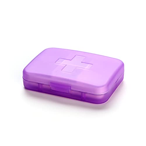 Pillendose wöchentlich,tragbarer Pillen-Organizer,6 Fächer tägliche Pillendose für 6 Tage,für Medikamente,Gesundheitsprodukte oder Kleines Zubehör,passt Leicht inpast Tasche oder Tasche (Lila)