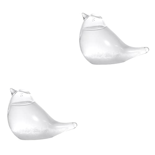 HOMSFOU 2st Glas Für Tischplatte Geschenk Schreibtischaufsatz Barometerglas Wettervorhersage Vogeldekor Auf Dem Tisch Sturmglas Sturmbarometer Wetterglas Wetterflasche Der Vogel