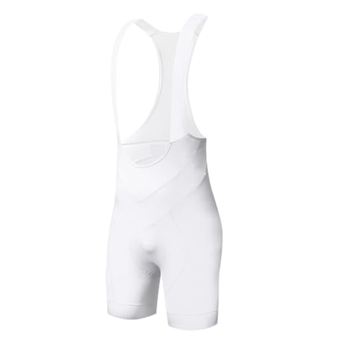 USOHJZ RadträGerhosen Damen Damen Radhose mit Trägern, 6 Stunden Radsport-Polsterung, atmungsaktiv, Mountain Road Bike Shorts, Fahrradhose(White,XL)