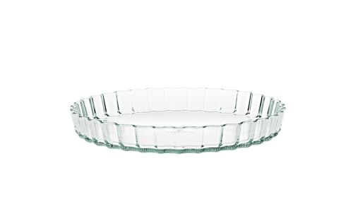 Gerlach 1760 Quicheform 26 cm Aus Hitzebeständigem Glas Borosilikatglas Tarteform Auflaufform Backform Rund 1,3 l Für Backofen Gefrierfach Flow