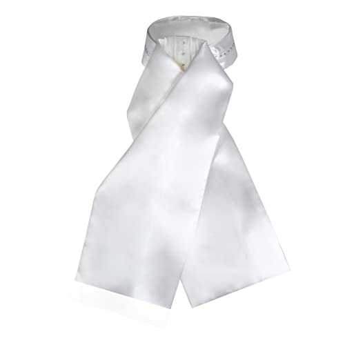 Horka Plastron-Satin mit Strass-Steinen Unisex weiß