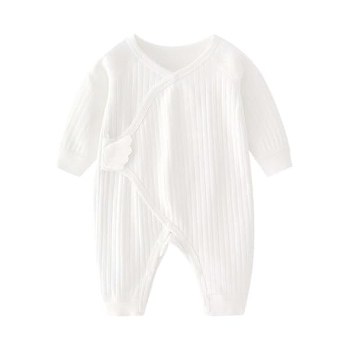 PAIDAXING Baby Wollwalk-Overalls Aus Natur Schurwolle Mit Knöpfe Einfarbiges Jumpsuit Für Jungen Mädchen 3-6 Monate Strampler Ohne Kapuze Strampler Junge