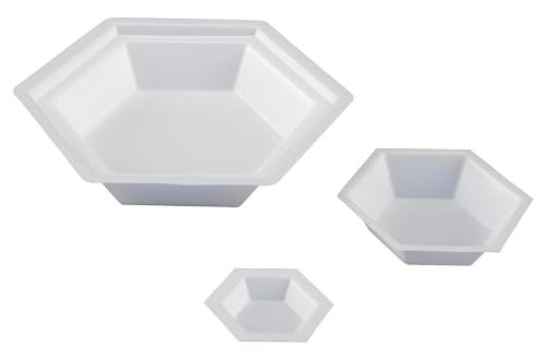 Heathrow Scientific HD14251A Wägeschälchen, Hexagonal, Antistatisch, Polystyrene, 38 mm Länge x 25 mm Breite x 9 mm Tiefe, Weiß (500-er Pack)