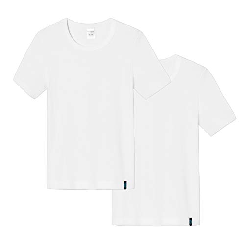 Schiesser Jungen T-Shirt 95/5 2er Pack, Größe:L, Farbe:White (100)