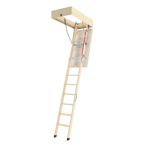 FAKRO - Einziehbare Treppe LTK Energy - Einschubtreppe 55x100/280 - Dachbodentreppe Bodentreppen - Reduziert effektiv Wärmeverluste - 160kg Tragfähigkeit - Einfache Montage