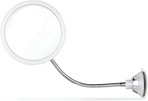 Mirrorvana Duschspiegel Antibeschlag Mit Saugnapf, Rasierspiegel für die Dusche, Runder Dusch Spiegel Beschlagfrei für Bad, Flexible Round Fogless Shower Mirror for Shaving, 17 cm (Flexibel)