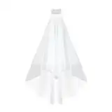 TIESOME Brautschleier, 60-90 cm kurz 2 stöckig Schleier kurz Hochzeitsschleier mit Kamm Elegante Brautschleier aus Tüll für Hochzeit Junggesellenabschied Party