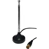 Oehlbach Radio Rod DAB+ Antenne | Radio Antenne für den Empfang von DAB+ und FM/UKW | Einfahrbare DAB Antenne mit Magnetfuß | Zimmerantenne inkl. Adapter auf F-Stecker | Schwarz